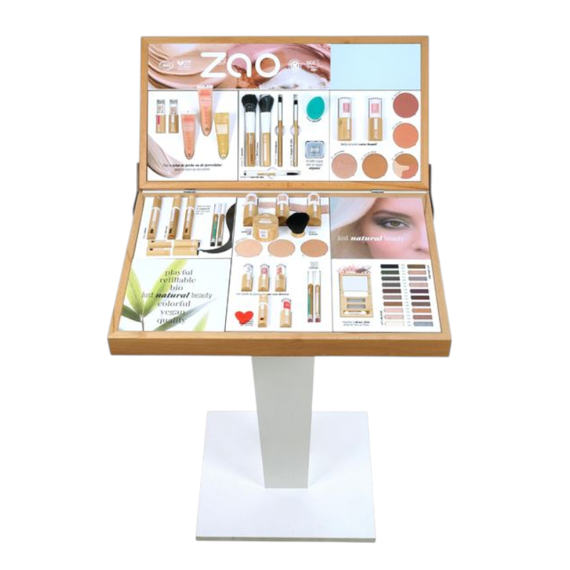 Expositor mural de pared ZAO con baldas de bambú